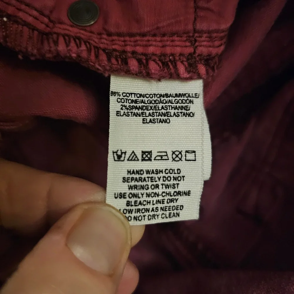 Free People Acid Wash Pink Corduroy Skinny Pants Women's W26 Mid‎ Rise